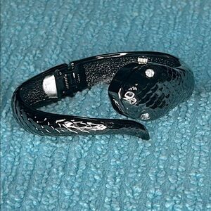 Snake Design Bangle Bracelet and Watch in new/like new condition. Black